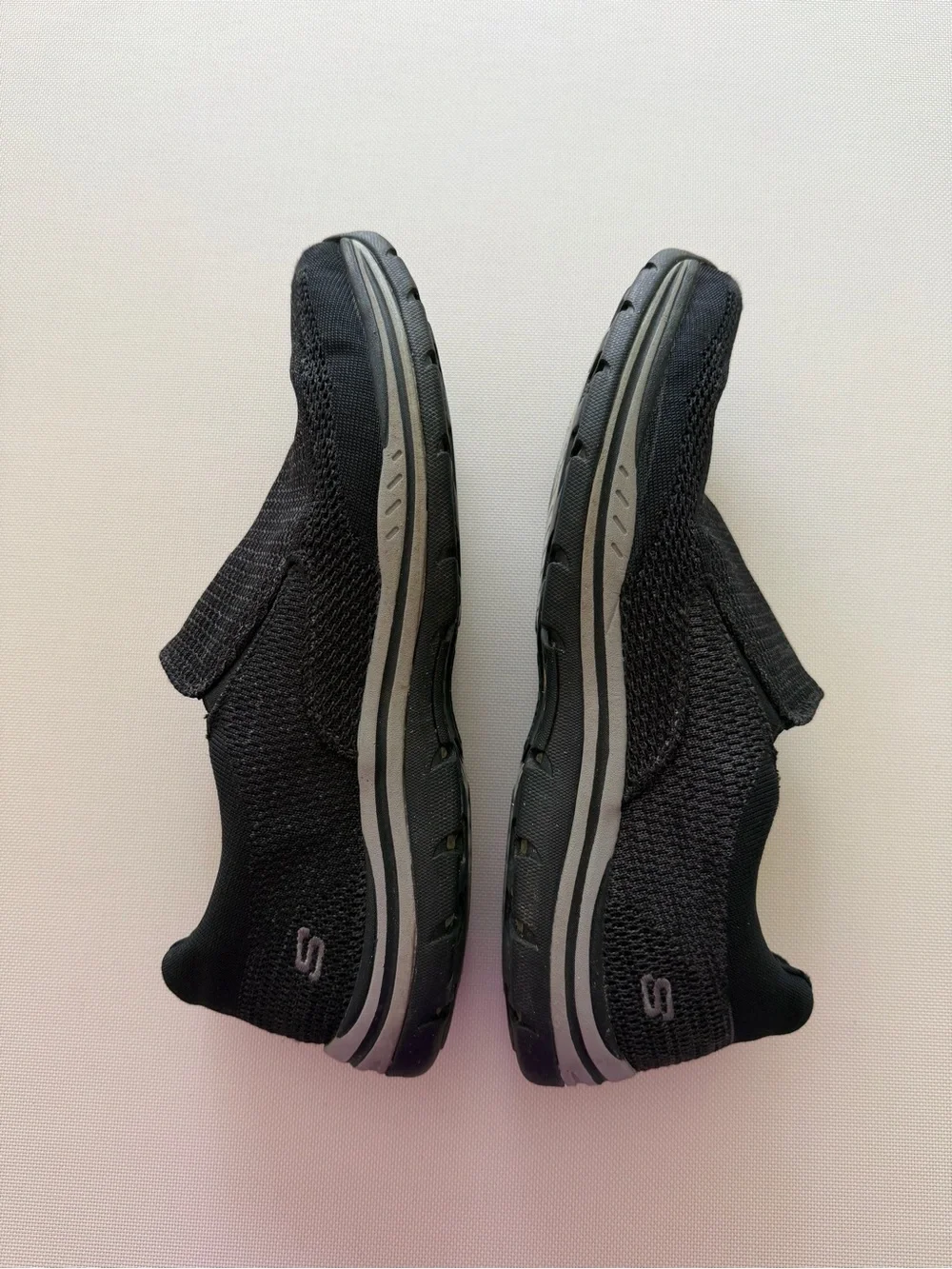 Skechers Men's Black Slip-On Knit Casual Loafers